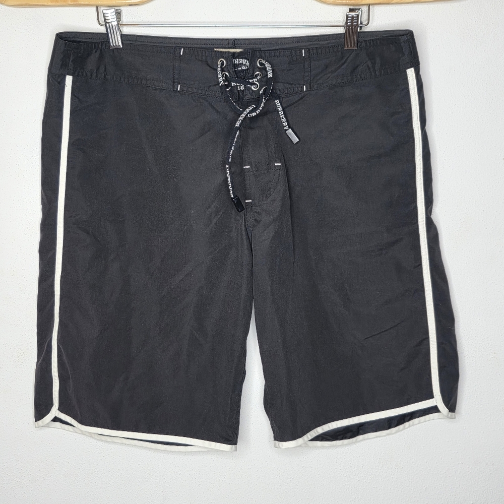 Burberry‎ London Swim Trunks Black / White Drawstring Unlined Men's Medium M